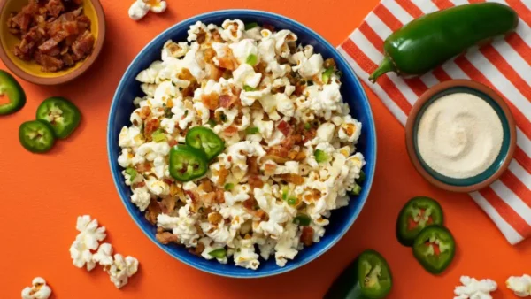 This Bacon Jalapeño Butter Popcorn is a perfect mix of spicy and meaty. Packed with flavor everyone will love.