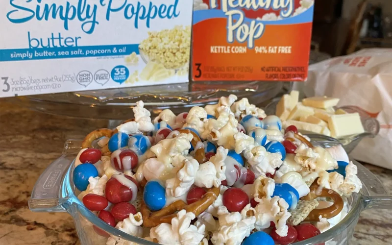 Red, White and Blue Popcorn Mix Recipe Image